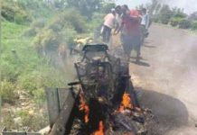 लद्दाख से लौट रहे नोएडा के कपल की बुलेट हादसे के बाद जलकर राख