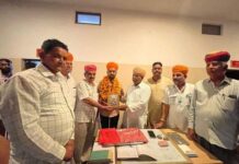 युवा छात्र नेता मोति सिंह जोधा नागणेच्या माता मंदिर दर्शन करने पहुंचे