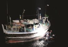 अंतरराष्ट्रीय समुद्री सीमा रेखा पर पकड़ी गई पाकिस्तानी नाव, 40 किलो नारकोटिक्स बरामद