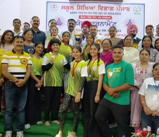पंजाब स्कूल शिक्षा विभाग की ओर से जिला शिक्षा अधिकारी सेकेंडरी राजेश कुमार और जिला खेल कोऑर्डिनेटर अरुण कुमार की अध्यक्षता में 68वे योगा खेलों का आयोजन —–