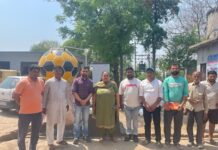 शिव मंदिर में भेंट किया वाटर कूलर।